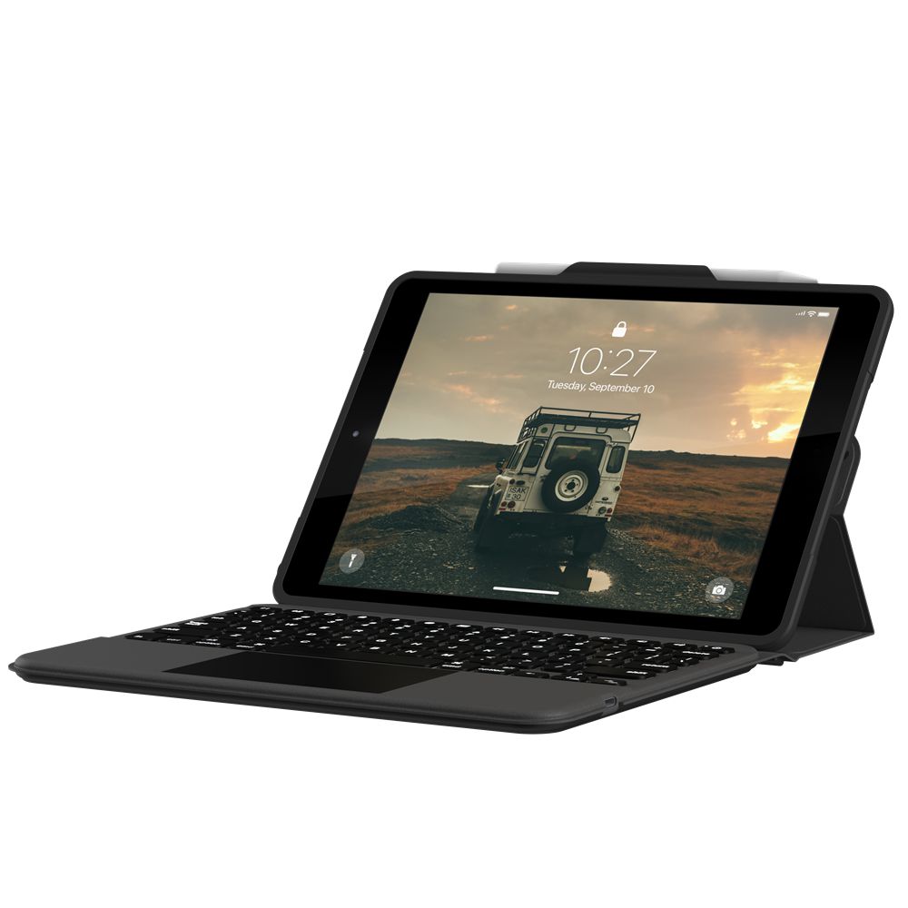 Black Ash UAG Rugged Bluetooth Detachable Keyboard with Trackpad & Backlit Keys iPad 10.2