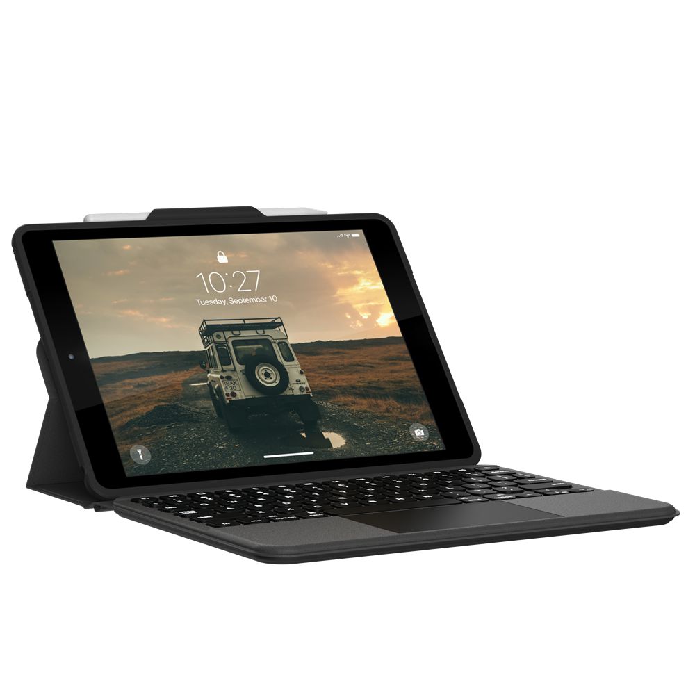 Black Ash UAG Rugged Bluetooth Detachable Keyboard with Trackpad & Backlit Keys iPad 10.2