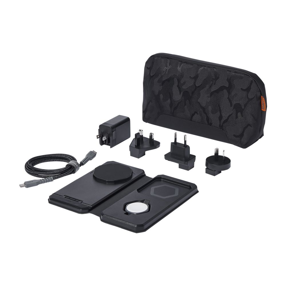 Black Grey UAG SRGE 3-in-1 Travel/Desktop Charger + Case | OL3416857